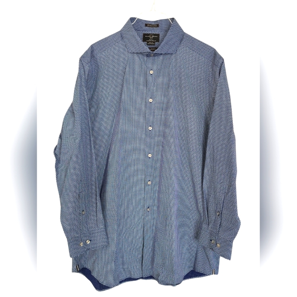 BLACK BROWN 1826 👕 Egyptian Cotton Dress Shirt - 2XL, Blue/White